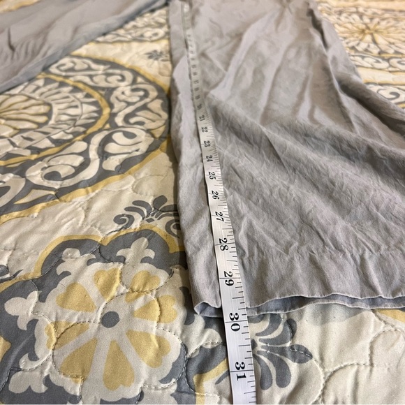 Eileen Fisher Gray Linen Viscose Side Zip Flat Front Wide Leg Pants Size 12 - Picture 6 of 8